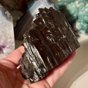 Raw Shungite Crystal Mineral Specimen – Natural & Unpolished Beauty